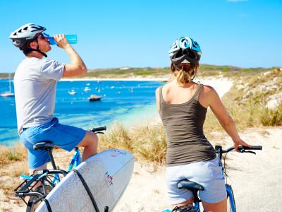 Cycling on Rottnest Island. Photo credit: Tourism Western Australia