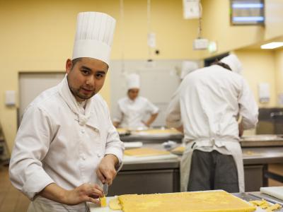 Working in the kitchens at TAFE SA. Photo credit: TAFE SA